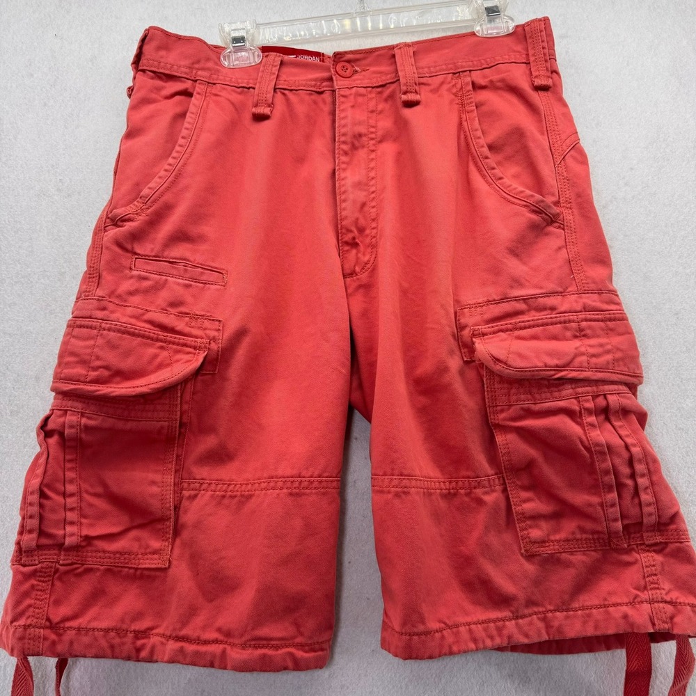 Jordan Craig Salmon Red Cargo Shorts Casual Outdoor Everyday Red Size 32 Classic